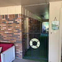 Lakeview outdoor patio with gate