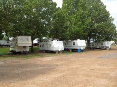 Camping trailers at Lakeview Lodge
